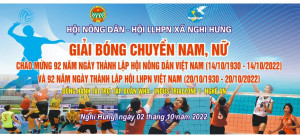 Khai mạc giải bóng chuyền nam, nữ chào mừng kỷ niệm 92 năm ngày thành lập Hội Nông Dân, Hội LHPN Việt Nam.